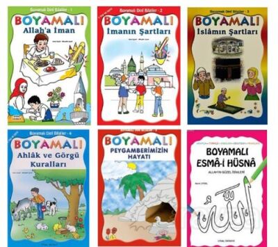 Çocuklar İçin Boyamalı Dini Bilgiler Seti (6 Kitap) - 1