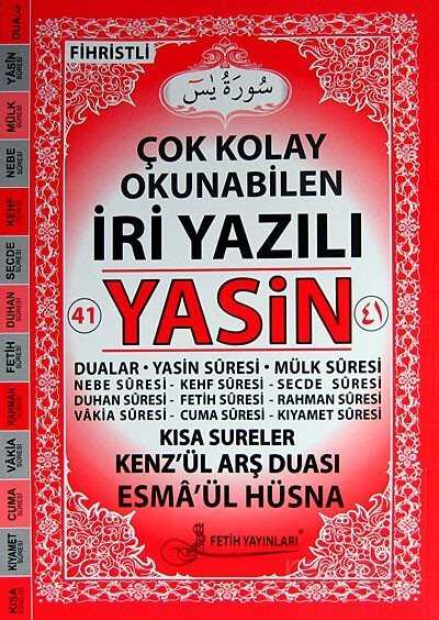 Çok Kolay Okunabilen İri Yazılı Yasin Fihristli (Orta Boy) Kod:F021 - Fetih Yayınları 