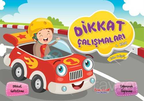 Dikkat Çalışmaları Çeşit 1 (Çiz-Sil Kalem Hediyeli) - Yumurcak Yayınları