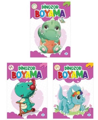 Dinozor Boyama Seti (3 Kitap Takım) - 1