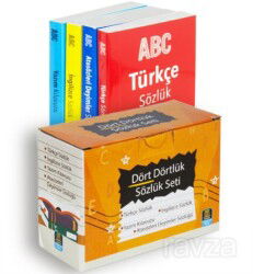 Dört Dörtlük Sözlük Seti ABC İlk ve Orta Öğretim Tdk Uyumlu (4 Kitap Kutulu) - Mercan Okul Yayınları