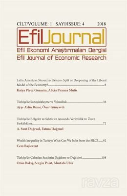 Efil Ekonomi Araştırmaları Dergisi Cilt: 1 Sayı 4 - 1