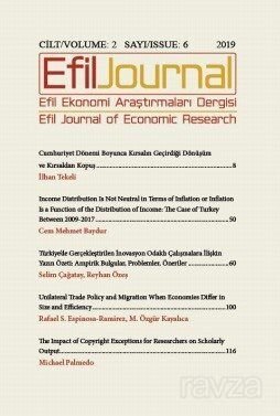 Efil Ekonomi Araştırmaları Dergisi Cilt: 2 Sayı:6 - 1