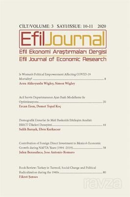 Efil Ekonomi Araştırmaları Dergisi Cilt: 3 Sayı: 10-11 - 1