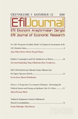 Efil Ekonomi Araştırmaları Dergisi Cilt: 3 Sayı: 12 - 1