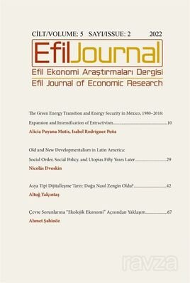 Efil Ekonomi Araştırmaları Dergisi; Cilt: 5 Sayı: 2 - 1