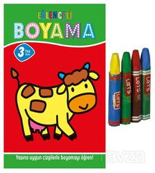 Eğlenceli Boyama 3 Yaş Üstü (4'lü Pastel Boya Hediyeli) - Parıltı Yayıncılık