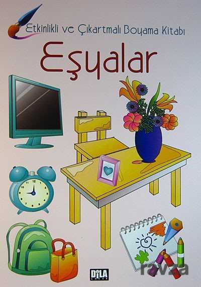 Etkinlikli ve Çıkartmalı Boyama Kitabı / Eşyalar-Taşıtlar-Hayvanlar-Meyveler (4 Kitap Takım) - Dila Yayıncılık