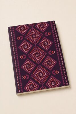 Etnik Desen Serisi 1 - Mürdüm Geometrik A5 Çizgili Defter - 1