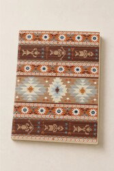 Etnik Desen Serisi 2 - Toprak Tonlu Kilim A5 Çizgili Defter - Hobbi Tasarim