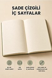 Etnik Desen Serisi 2 - Toprak Tonlu Kilim A5 Çizgili Defter - 3