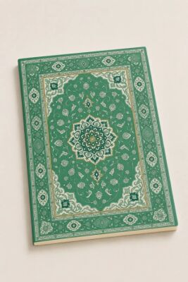 Etnik Desen Serisi 6 - Adaçayi Yesili Madalyon Desenli A5 Çizgili Defter - 1