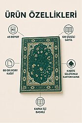 Etnik Desen Serisi 7 - Zümrüt Yesili Botanik Desenli A5 Çizgili Defter - 2