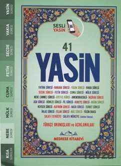 Fihristli 41 Yasin Türkçe Okunuşu ve Meali, Sesli (Çanta Boy) - Medrese Kitabevi (Afyon)