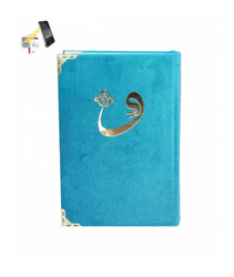 Gökkuşağı Kadife Kuranı Kerim (Çanta Boy-Turkuaz-Kod:302KDF) - Ayfa Basın