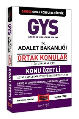 GYS T.C. Adalet Bakanlığı Ortak Konular Konu Özetli Açıklamalı Görevde Yükselme Notları - 1