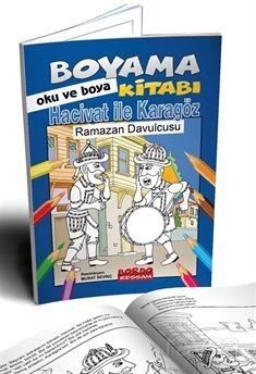 Hacivat İle Karagöz Ramazan Davucusu (Oku ve Boya) - 1