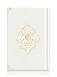 Hafiz Boy Kadife Kuran-i Kerim (Beyaz, Güllü, Mühürlü) - Hayrat Vakfı Yayınları