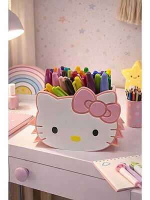 Hello Kitty Kalemlik Organizer Kalem Kutusu Hello Kitty Anahtarlık Hediyeli - 2