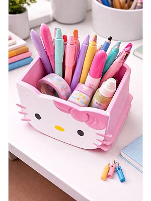 Hello Kitty Kalemlik Organizer Kalem Kutusu Hello Kitty Anahtarlık Hediyeli - 3