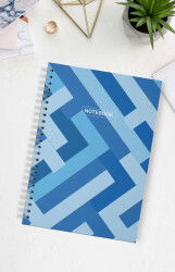 Hobbi Tasarim Okul Defteri 70 Yaprak A4 Çizgili Mavi Bristol - Hobbi Tasarim