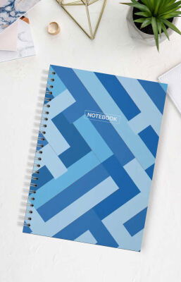 Hobbi Tasarim Okul Defteri 70 Yaprak A4 Çizgili Mavi Bristol - 1