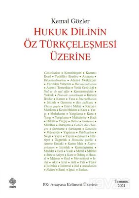 Hukuk Dilinin Öz Türkçeleşmesi Üzerine - 1