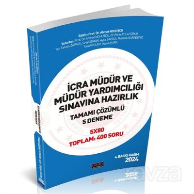 İcra Müdür ve Müdür Yardımcılığı Tamamı Çözümlü 5 Deneme - 1