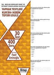 İHL. Meslek Dersleri-DHBT ve Diyanet Sınavlarına Hazırlık Yaprak Testleri Kur'an-ı Kerim - Tefsir Us - Kitap Dünyası (Konya)