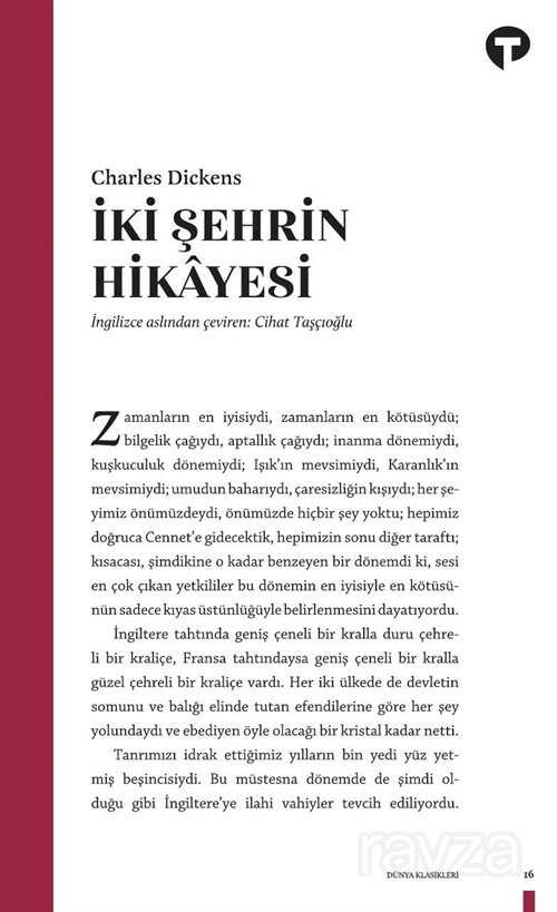 İki Şehrin Hikayesi - Turkuvaz Kitap