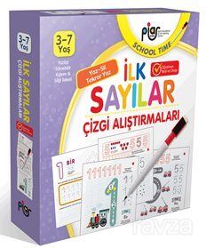 İlk Sayılar Çizgi Alıştırmaları / Yaz-Sil-Tekrar Yaz - 1