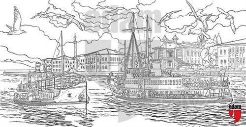 İstanbul Föy Boyama - Heybeliada (20'li Paket) - Edam Yayınları