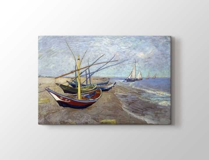 Vincent van Gogh - Fishing Boats on the Beach at Saintes Maries Tablo |50 X 70 cm| - 1