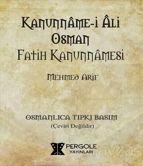 Kanunnamei Ali Osman Fatih Kanunnamesi - 1