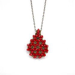 Kirmizi Cevsen Kolye (Kristal, Damla) - Hayrat Vakfı Yayınları