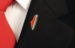 Kirmizi Filistin Haritasi Islami Pin Bros Metal Yaka Rozeti - Hobbi Tasarim