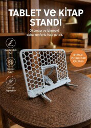 Kitap ve Tablat Standi Gri + Ayraç Hediyeli - 1