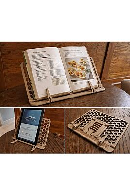 Kitap ve Tablet Standi Sütlü Kahve 3D Baskı Ayraç Hediyeli - 2