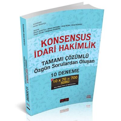 KONSENSUS İdari Hakimlik Tamamı Çözümlü Sorulardan Oluşan 10 Deneme - 1