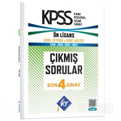 KPSS Genel Yetenek Genel Kültür Ön Lisans Son 4 Sınav Çıkmış Sorular - KR Eğitim Yayınları