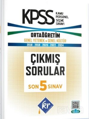 KPSS Genel Yetenek Genel Kültür Ortaöğretim Son 5 Sınav Çıkmış Sorular - KR Eğitim Yayınları