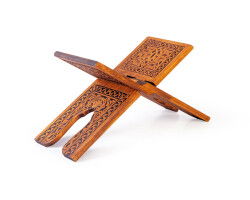 Küçük Boya Selçuklu Yakma Desenli Ahsap Rahle - 4