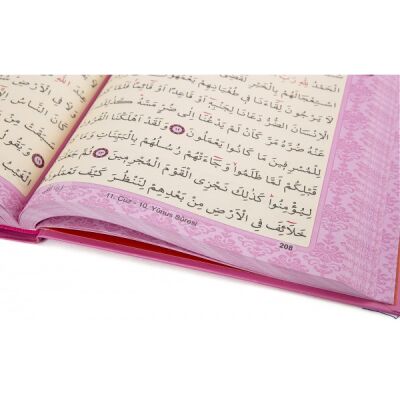 Rahleboy Bilgisayar Hatlı Diyanet Mühürlü Kuranı Kerim Pembe - 5