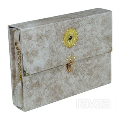 Kur’an-ı Kerim 30 Cüz Hatim Seti Bilgisayar Hatlı Rahle Boy Krem - 1