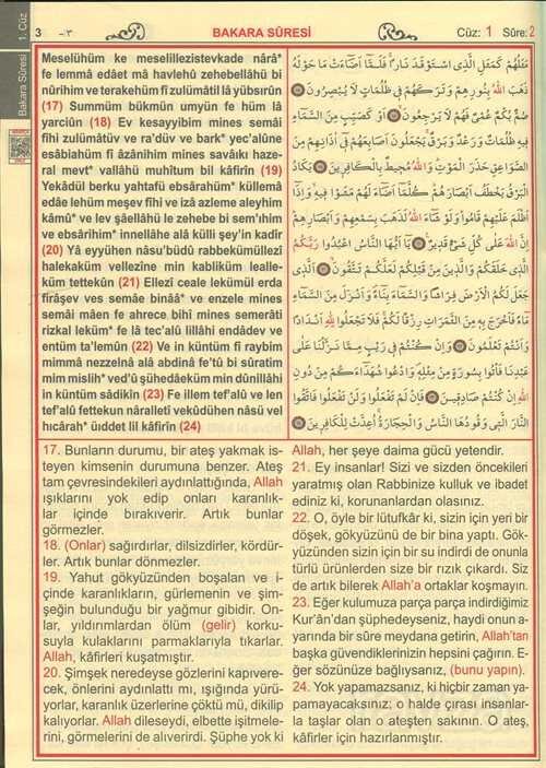 Kur'an-ı Kerim ve Türkçe Okunuşlu Üçlü Meal (Cami Boy) Kod: H-60) - 35