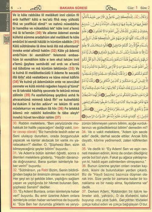Kur'an-ı Kerim ve Türkçe Okunuşlu Üçlü Meal (Cami Boy) Kod: H-60) - 33