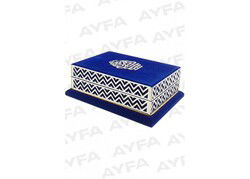 Kuran-ı Kerim (Lacivert- Çeyizlik veya Hediyelik Ahşap Kadife Sandıklı) - Ayfa Basın