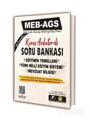 MEB-AGS Eğitimin Temelleri - Türk Eğitim Sistemi ve Mevzuat Bilgisi Soru Bankası - Tasarı Yayıncılık