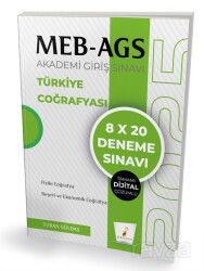 MEB - AGS Hazırlık Türkiye Coğrafyası 8x20 Tamamı Dijital Çözümlü Deneme Sınavı - Pelikan Tıp Teknik Yayınları