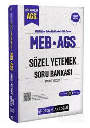 MEB AGS Kim Korkar Sözel Yetenek Soru Bankası Tamamı Çözümlü - Pegem Akademi Yayıncılık (Sınav Kitapları)